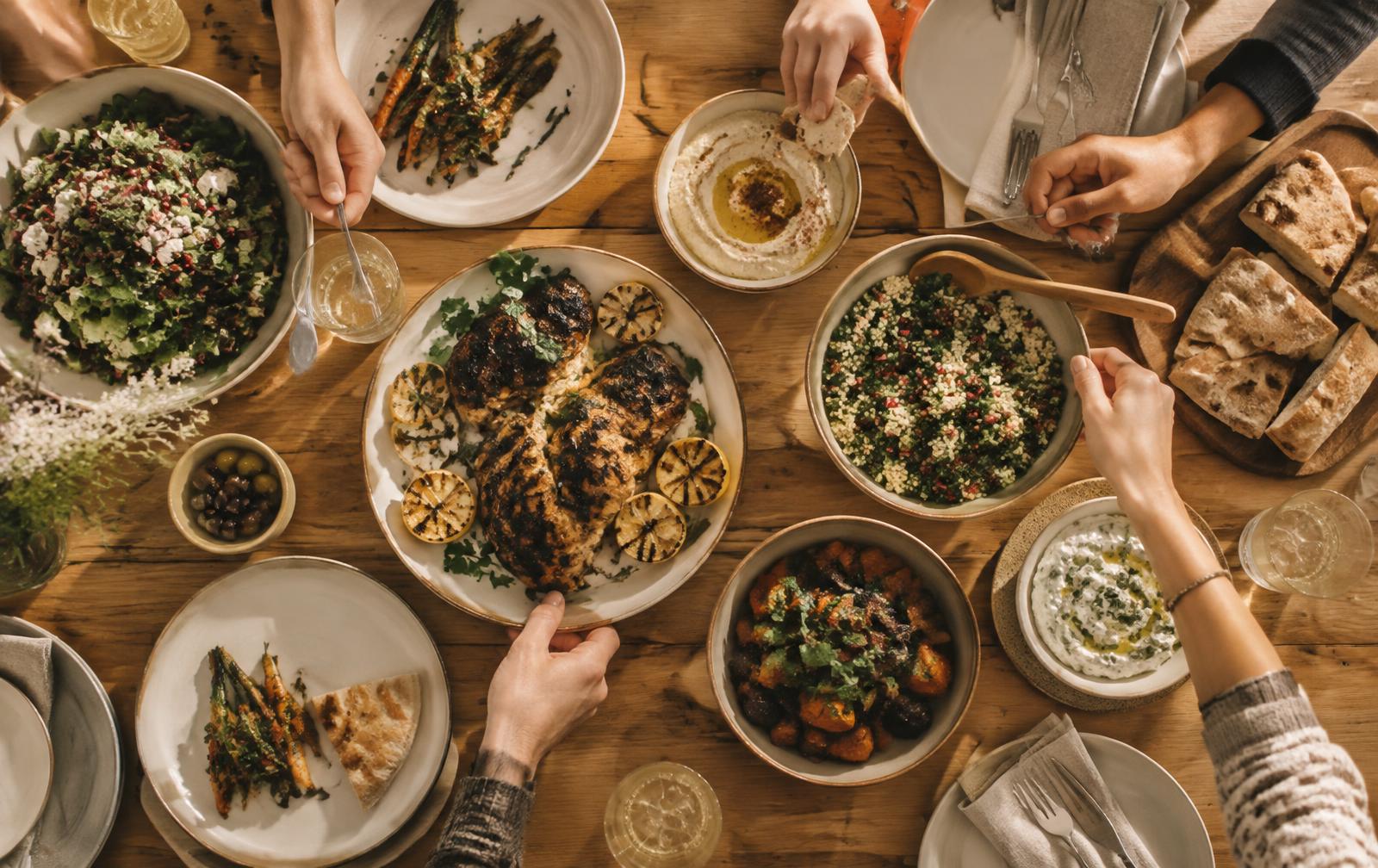 Guests sharing more dishes after their first taste